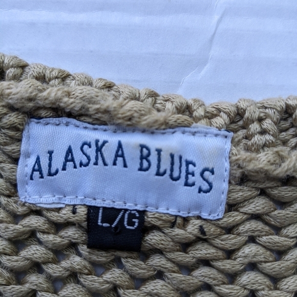 ALASKA BLUES GOLDEN BEIGE CROCHET KNIT VINTAGE* VEST CAMI TANK SIZE LARG… - Picture 10 of 12
